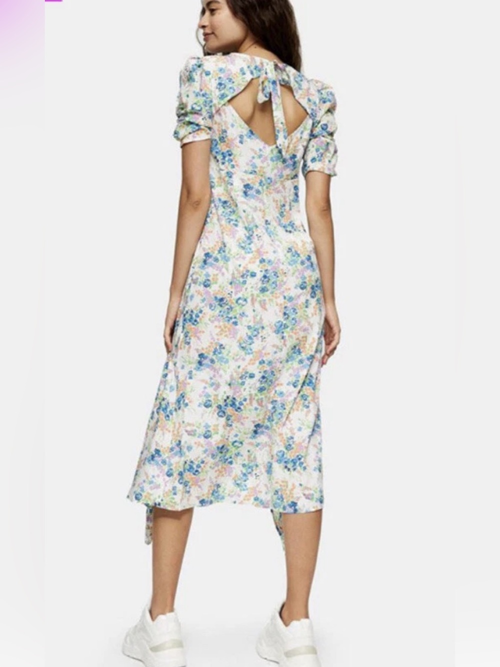 TOPSHOP | Floral Midi Dress with Handkerchief Hem - Picture 2 of 6